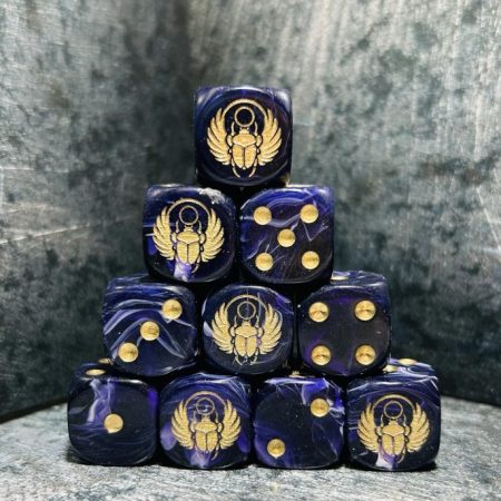 Golden Scarab 16mm Dice Set